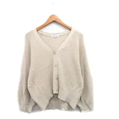 グローバルワーク GLOBAL WORK カーディガン 長袖 Vネック コットン シンプル M アイボリー 白 /KT15