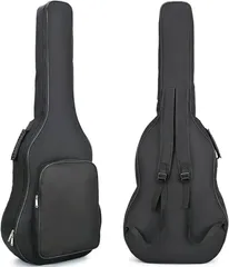 CHASO ギターケース アコースティックギター アコギ 41インチ ソフトケース 大容量ポケット (ブラック,  40-41インチ)