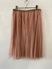 d848⚫︎クチュールブローチ⚫︎チュール⚫︎プリーツ⚫︎スカート⚫︎size38⚫︎ピンク