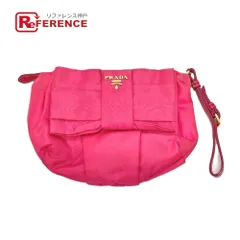 PRADA プラダ 化粧ポーチ ロゴ リボン 1N1422 ナイロン ピンク