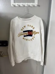 Tommy Hilfiger トミーヒルフィガー NEW YORK 100 オーバーサイズ 白 GOLD スウェットシャツ
