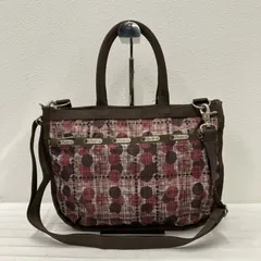 8768　LeSportsac レスポートサック　2way　ショルダーバッグ　ワンショルダー　肩がけ　斜めがけ　クロスボディ　ハンドバッグ　トートバッグ　手持ち　手提げ　ナイロン　レディース　ブラウン系　茶系　総柄