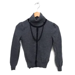 エフデ ef-de アンサンブルニット ツインニット カーディガン ウール タートルネック ネックレス セーター 長袖 半袖 9 グレー /NT10