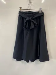 ピA314⚫︎COLZA⚫︎ゴルザ⚫︎フレアスカート⚫︎ミモレ丈⚫︎共布ベルト付⚫︎ウェストゴム⚫︎ラップスカート⚫︎sizeS⚫︎黒