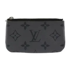 LOUIS VUITTON ルイ ヴィトン ポシェット クレ コインケース M80905 PVC レザー  ブラック グレー シルバー金具 モノグラム エクリプス 小銭入れ ビトン リバース 
