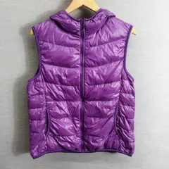 UNIQLO ユニクロ ウルトラ ライト ダウン フード ベスト 収納袋付き 軽量 サイズ XL パープル系 レイヤード A599