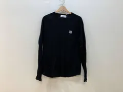 STONE ISLAND ストーンアイランド 長袖Tシャツ ロングスリーブTシャツ サイズM 黒 ブラック コットン メンズ ワンポイント 鹿子