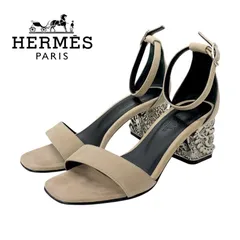 エルメス HERMES グラム60 サンダル 靴 シューズ スエード ベージュ 