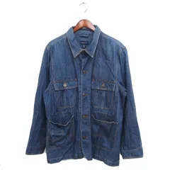 ランズエンド LANDS' END Gジャン ジージャン デニム ジャケット アウター XL ネイビー 紺 /FT33