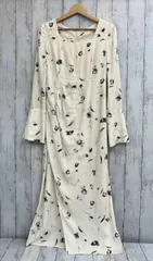 【お値下げしました】FRAY ID/フレイアイディー/ワンピース/スリット/花柄/オフホワイト/サイズ０/シミあり