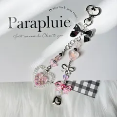 Y2K ビーズストラップ　ピンク　シルバー