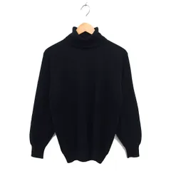 アランペイン ALAN PAINE タートルネック ニット セーター ウール ハイゲージ 無地 長袖 40 黒 ブラック /NT27