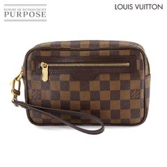 美品 ルイ ヴィトン LOUIS VUITTON ダミエ ポシェット ビエ マカオ セカンド バッグ エベヌ N61379 Pochette Billets Macao 90308518