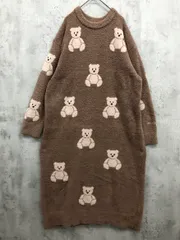 gelato pique ジェラートピケ PWN0225181 ベアジャガードドレス ワンピース ルームウェア sizeONE/ブラウン ◆■◎レディース