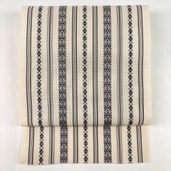 たんす屋 TANSU-YA リユース帯 帯 夏名古屋 アイボリー カジュアル 博多織 献上柄 絹  洗い済 7650004153580