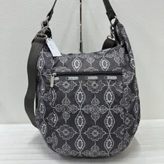 8838　LeSportsac レスポートサック　2way　ショルダーバッグ　ワンショルダー　肩がけ　斜めがけ　クロスボディ　トートバッグ　ハンドバッグ　ナイロン　レディース　総柄　グレー