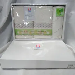 今治 やさしいコットンのタオル フェイスタオル 33×80cm 2枚/ウォッシュタオル 33×35cm 1枚 綿100% 箱入り 【未使用保管品】S274