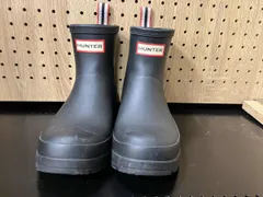 HUNTER/ショートブーツ／オリジナルプレイショートブーツブラック　23cm スレあり　内側破損あり
