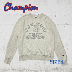 古着 Champion チャンピオン OLD WESTBURY ATHLETIC DEPARTMENT スウェット メンズ Lサイズ オートミール 送料込み