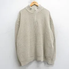 XL/古着 オールドネイビー OLD NAVY 長袖 ハーフジップ セーター メンズ 00年代 00s 無地 大きいサイズ コットン ベージュ 25dec05のサムネイル