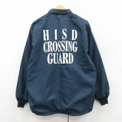 XL/古着 Dunbrooke 長袖 ナイロン ジャケット メンズ 90年代 90s HISD CROSSING GUARD ラグラン USA製 紺 内側ボア 25dec05
