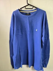 ポロ ラルフローレン ワッフル長袖Tシャツ ブルー 2XL