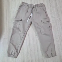 ベージュ カーゴ ジョガーパンツ 裏起毛