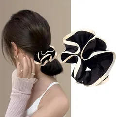 40Bandit シュシュ 大きめ 大人 しゅしゅ ヘアアクセ ヘアゴム (ブラック)