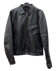バンソン VANSON SINGLE RIDERS JACKET シングル ライダース ジャケット ジップアップ バイカー アウトドア アウター 黒 サイズ 34 ジャケット 無地 ブラック 104MT-2617
