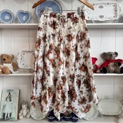 axes femme / アクシーズファム ローズ フラワー ラッフル アシンメトリー スカート