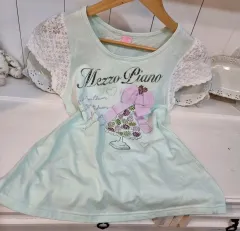 メゾピアノ ミント レース 半袖 Tシャツ