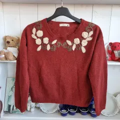 Earth music&ecology 花 刺繍 ニット