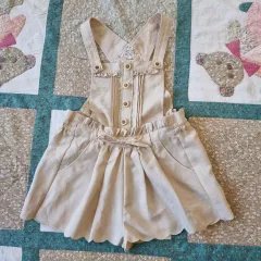 Lizmelo フラワー 裏地 リボン ジャンパースカート