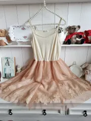 AXES femme (アクセスファム) シャーベット ピーチ チュール レース ONE PIECE