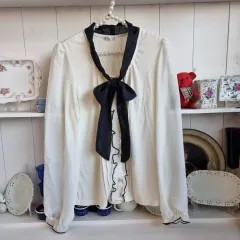 axes femme リボン タイ ブラウス