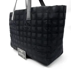 【良品】CHANEL シャネル トラベルライン トートバッグ ハンド キャンバス ブラック 黒色 レディース ユニセックス 男女兼用 書類 ファイル A4可能