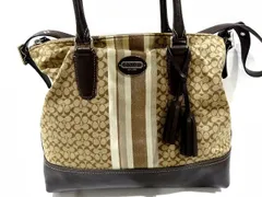 コーチ ■ 19920 トートバッグ ショルダーバッグ シグネチャー シルバー金具 キャンバス レザー ブラウン系 レディース COACH□ ８A