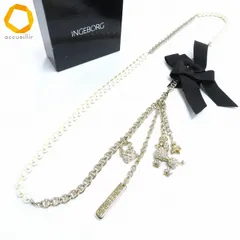 #ae インゲボルグ INGEBORG チェーン ベルト リボン パール チャーム プードル ラインストーン レディース [986473] k01