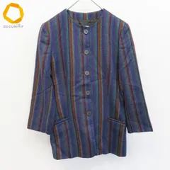 ミッソーニ MISSONI DONNA ヴィンテージ イタリア製 ジャケット ストライプ 総柄 レディース [a988300]のサムネイル