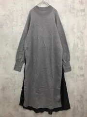 Liyoca リヨカ 裏毛布帛ドッキング ワンピース sizeF/グレー×黒 ◆■◎レディース