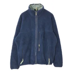 90年代 patagonia パタゴニア レトロカーディガン フリースジャケット アウトドア ネイビー(メンズ L)中古 古着 X2510