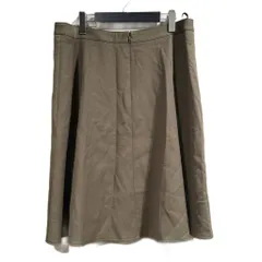 インディヴィ INDIVI タグ付き 台形スカート ひざ丈 48 カーキ ■GY58