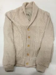 メンズ　厚手カーディガン　ベージュ【中古品】
