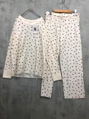 新品 FRUITOFTHELOOM フルーツオブザルーム ワッフル 長袖 上下セット フルーツ柄 パジャマ ルームウェア sizeM/RASPBERRY-RED ■■ レディース