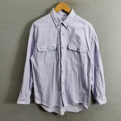 RALPH ETON ラルフ イートン ボタンダウン BD シャツ 長袖 コットン カジュアル 古着 ヴィンテージ サイズ M パープル系 フラップポケット A605のサムネイル