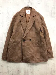 美品 nano universe ナノユニバース 669-1216003 クラシックチェックダブルジャケット テーラード ジャケット size36/茶 ◇■ レディース