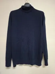 ユニクロ メリノ ウール タートルネック セーター XL ネイビー