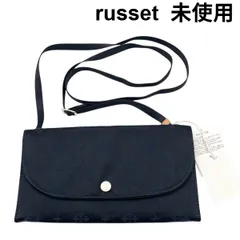 未使用 ラシット russet ウォレットショルダーバッグ お財布ポシェット ネイビー 黒 レディース 6V087