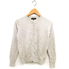 グリーンレーベルリラクシング ユナイテッドアローズ green label relaxing クルーネック カーディガン ニット ウール リブ ハイゲージ 無地 38 アイボリー /NT17