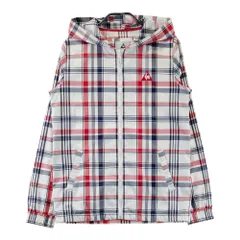 サイズ：M LE COQ GOLF ルコックゴルフ  ジップパーカー チェック柄 ホワイト系 [240101609550] ゴルフウェア レディース ストスト